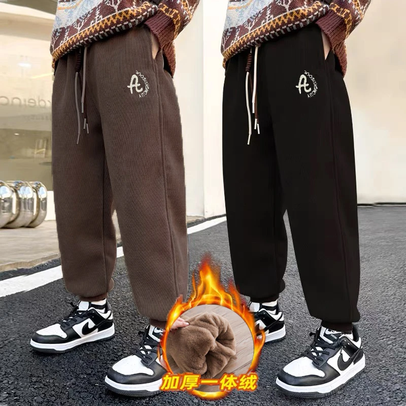 仿兔毛三层加厚儿童棉裤一条过冬加绒加厚冬季新款木面绒保暖裤子