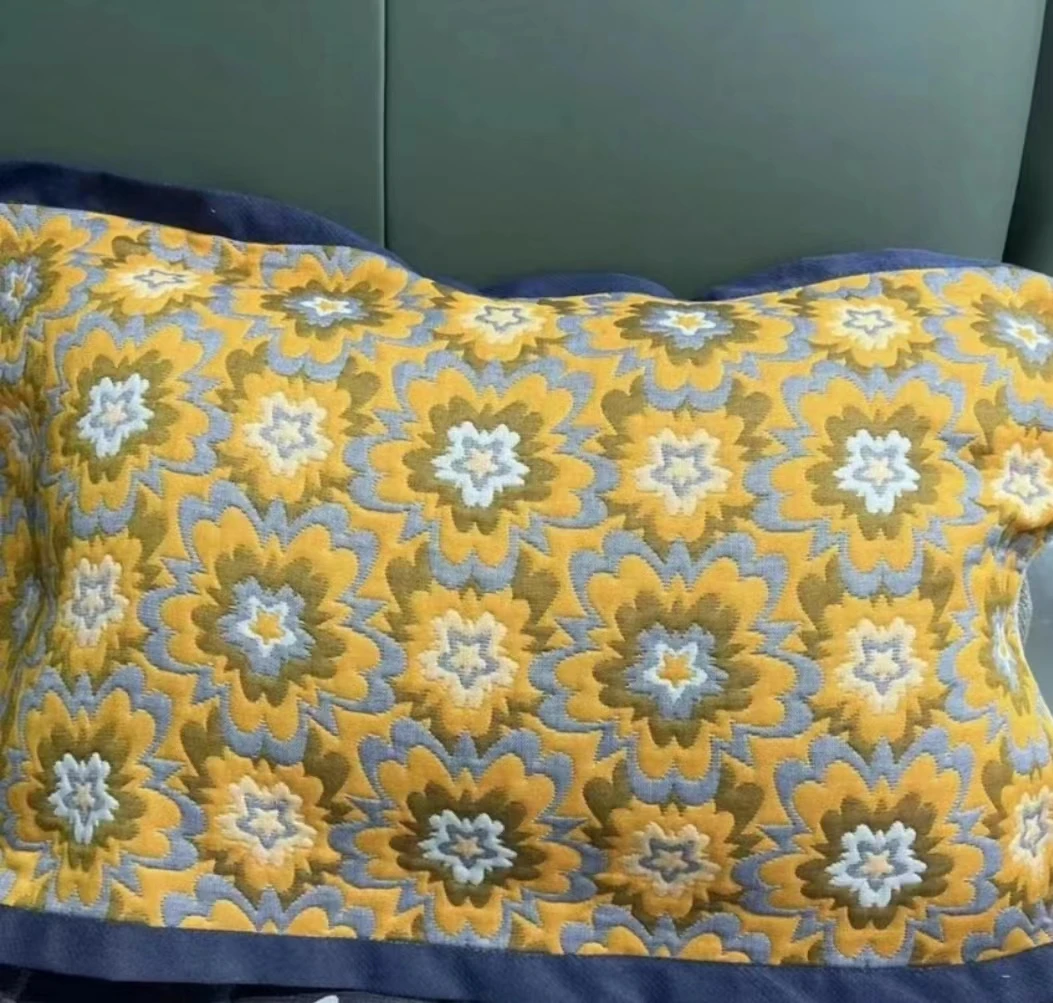 【黄色茉莉花开枕巾】纱布枕巾一对