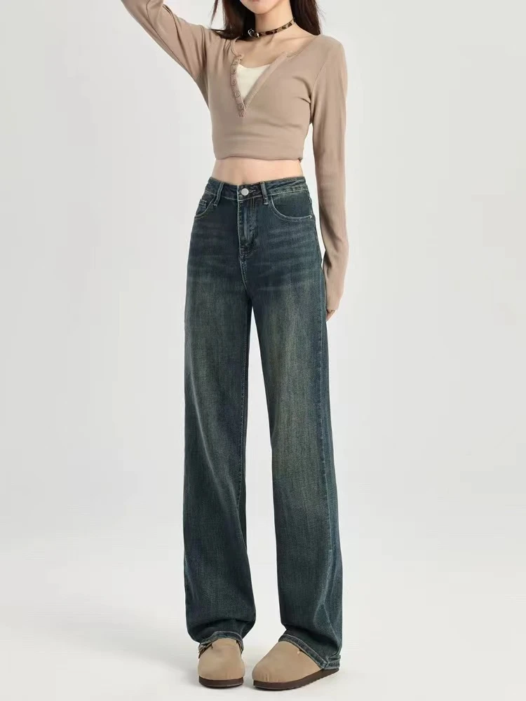 【01】春季韩版时尚高腰牛仔裤