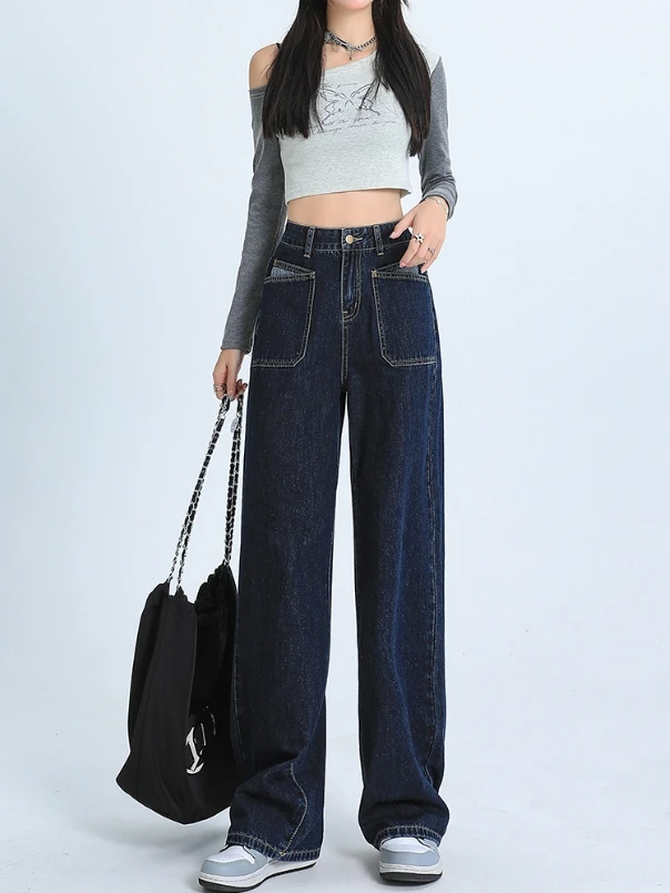 【05】夏季新款宽松高腰显瘦百搭垂感牛仔直筒裤