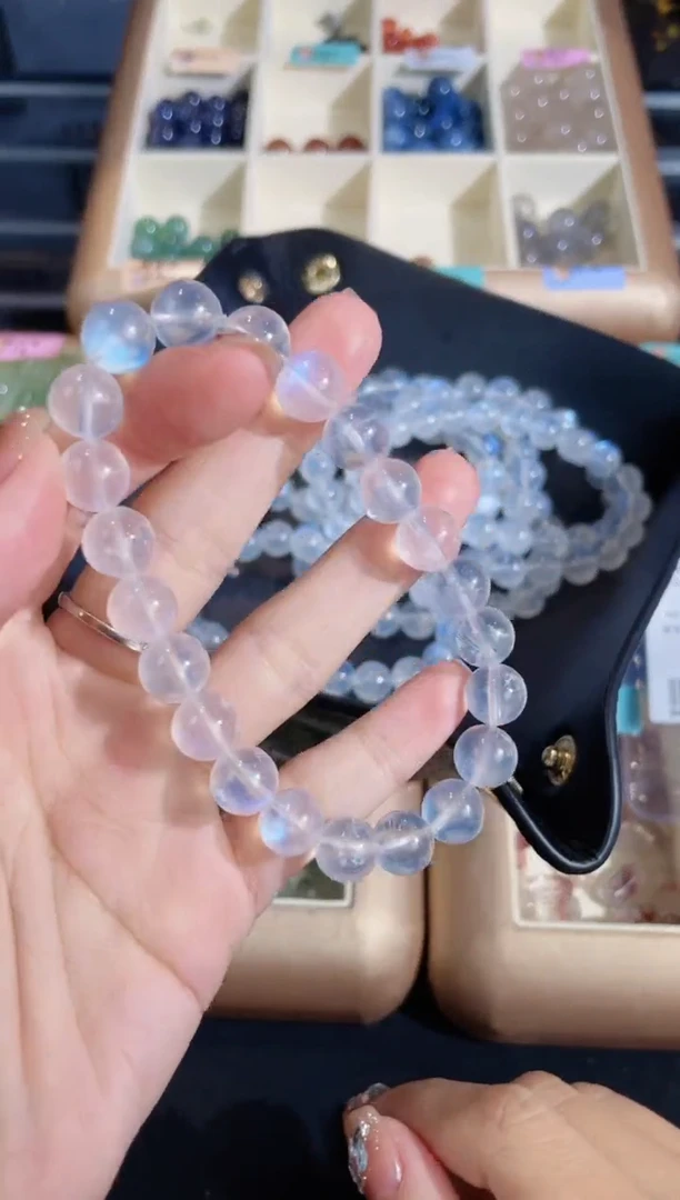 【闪购商品】长石玉手绳未镶嵌【柒柒甄选】9m蓝月光手串
