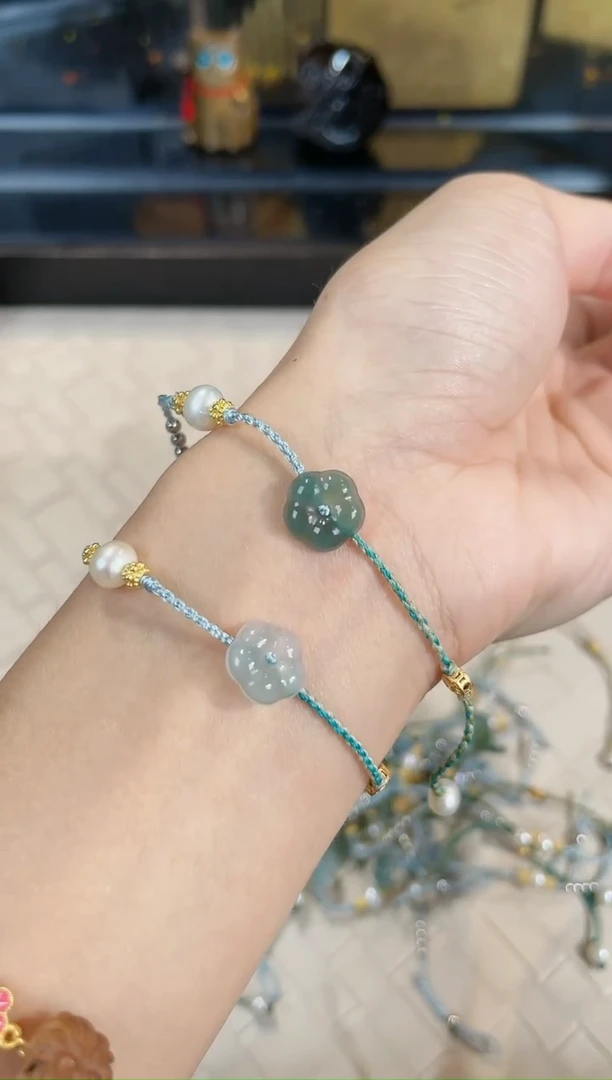 【闪购商品】翡翠手链未镶嵌【柒柒甄选】有米花花手绳 多样发一