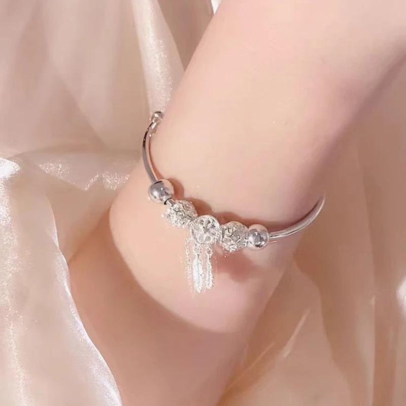 925银手镯 新款捕梦网手镯时尚少女镀银甜美手环转运珠维拉手环女