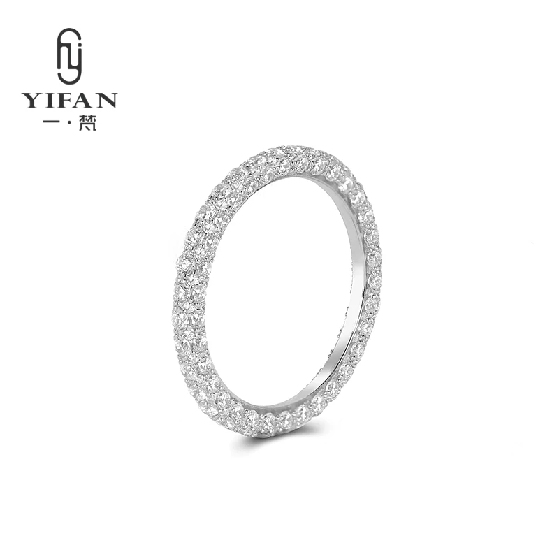 925银合成锆石戒指 1211-时尚高级感满天星戒指女款排戒