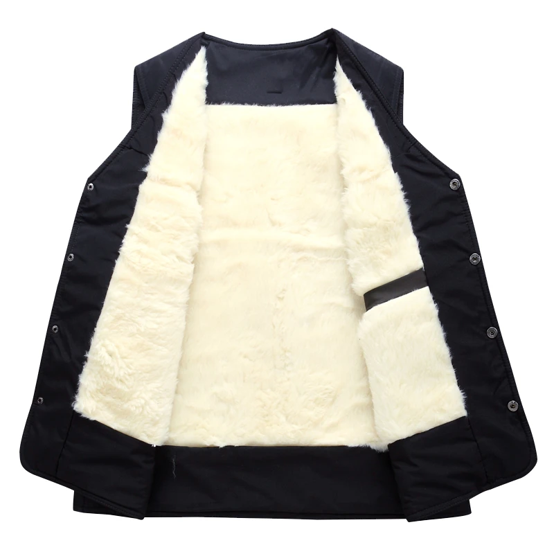 秋冬中老年人棉马甲男士加绒加厚坎肩保暖多口袋加大爸爸装背心