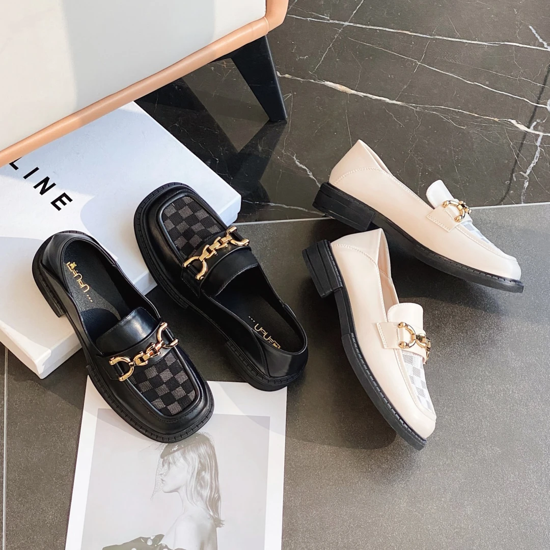 961-11（福利～) 小方头透网复古金属扣玛丽珍乐福鞋