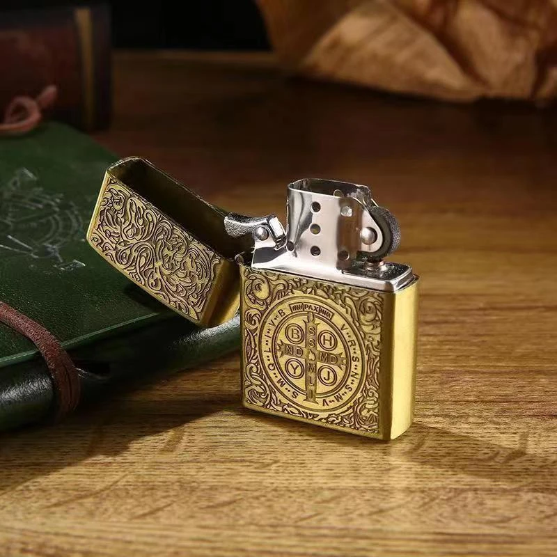 库存清仓处理浮雕青铜康斯坦丁煤油打火机复古老式捡漏燃油打火机