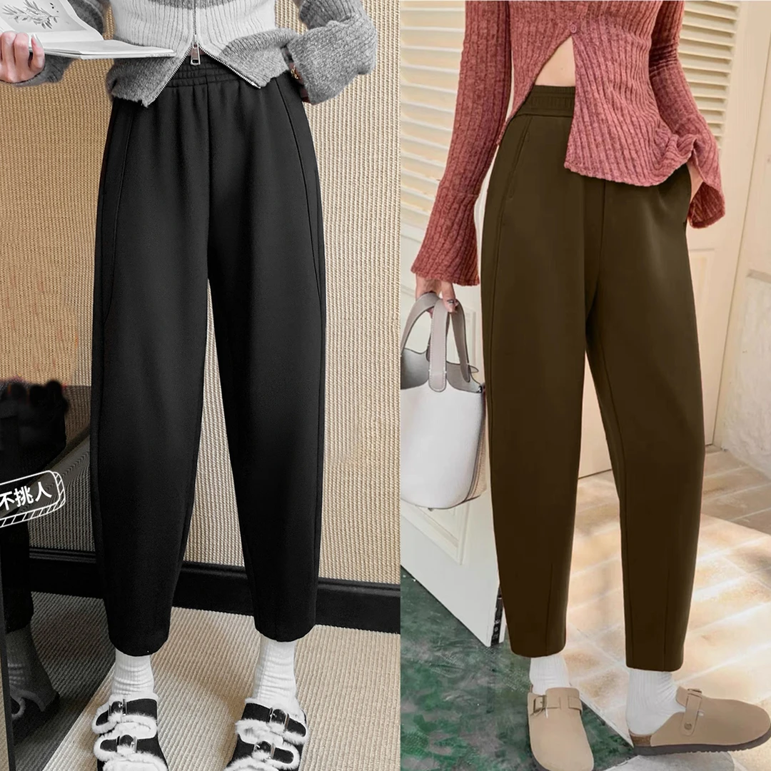 高品质哈伦裤女秋冬高腰显瘦小个子宽松休闲小脚裤奶奶萝卜裤女裤