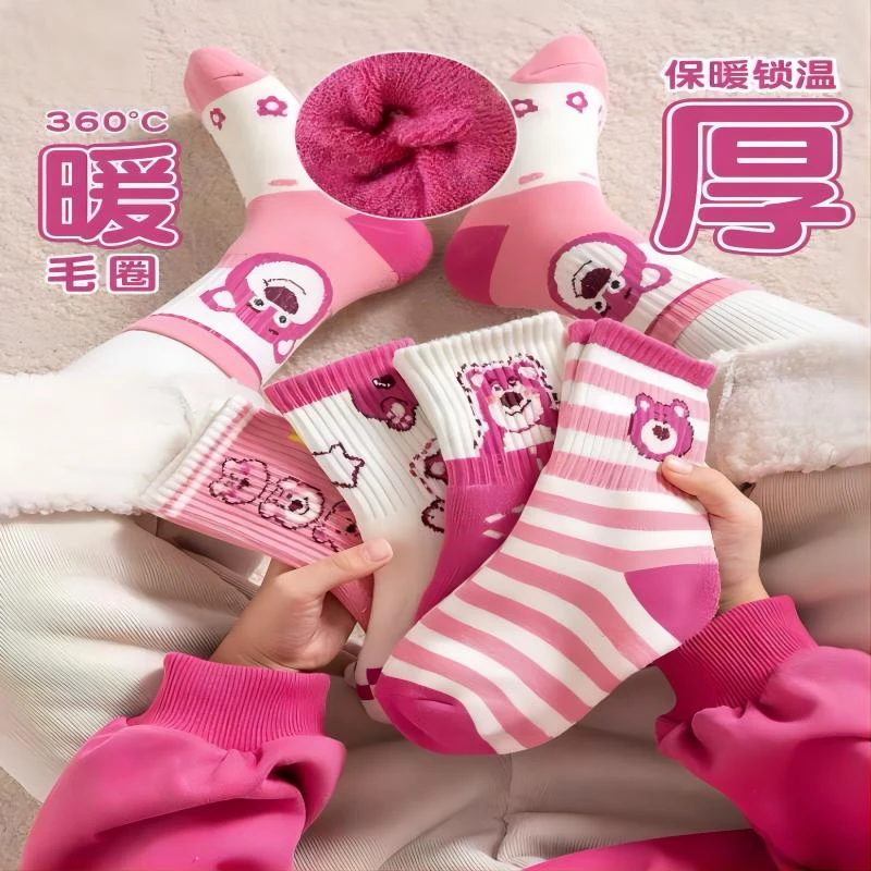 保暖加厚冬天儿童袜子加绒长筒袜毛圈袜男童袜宝宝袜秋冬季女童袜