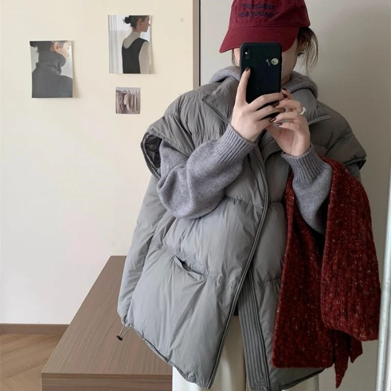 羽绒马甲外穿2025新款冬时髦高档女款背心爆款白鸭绒保暖羽绒坎肩