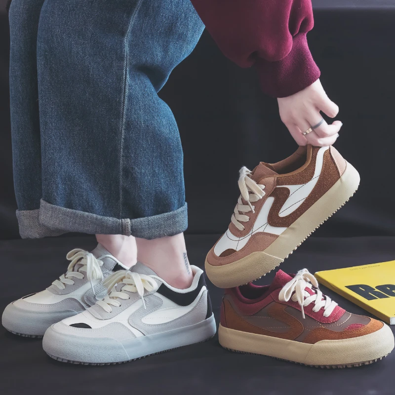 【YO】2025新款潮流设计感ins帆布鞋复古美拉德板鞋休闲厚底运动鞋