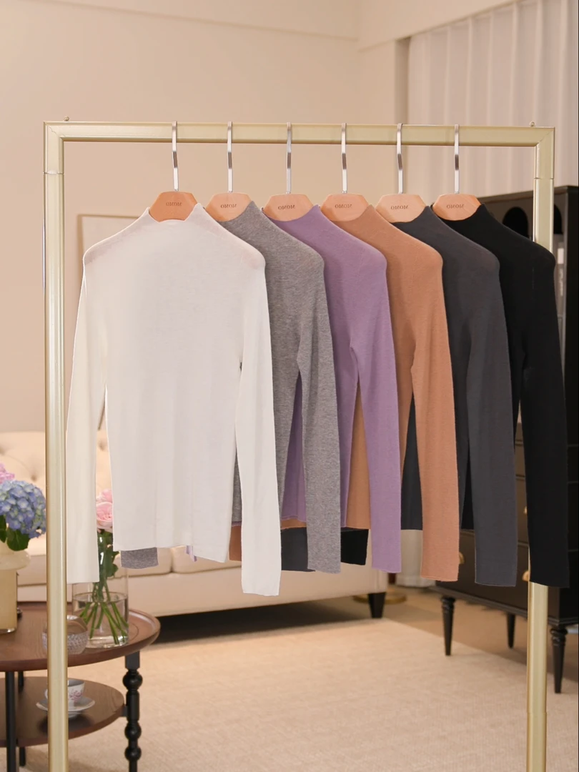 "牛奶打底衫"保暖 80S  无缝一体成衣 半高领打底衫