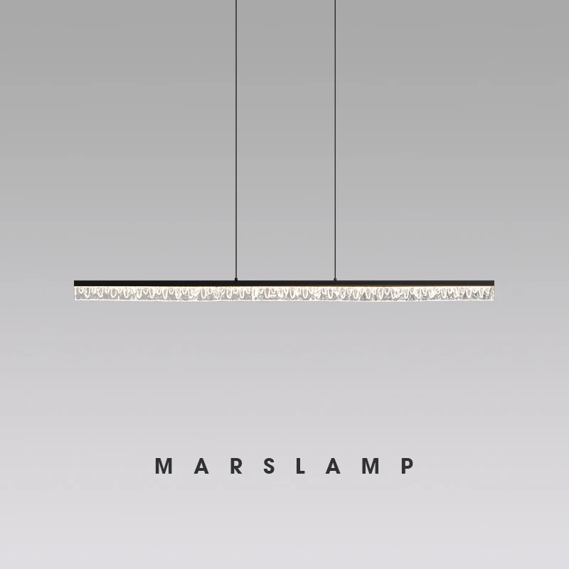 意式极简餐厅吊灯现代简约吧台创意铝材餐桌设计师高端一字长条灯