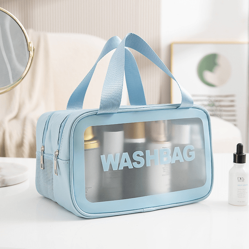 干湿分离双层洗漱包便携化妆包旅行防水透明化妆品大容量收纳包