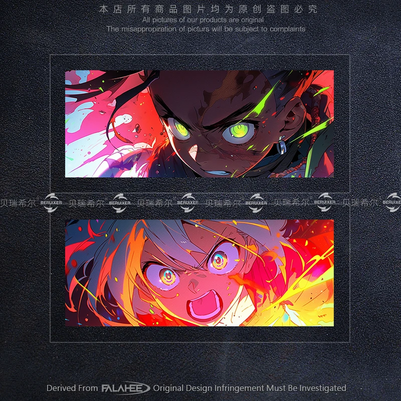 美少女愤怒表情眼神贴纸二次元动漫摩托车身玻璃装饰行李机箱贴画