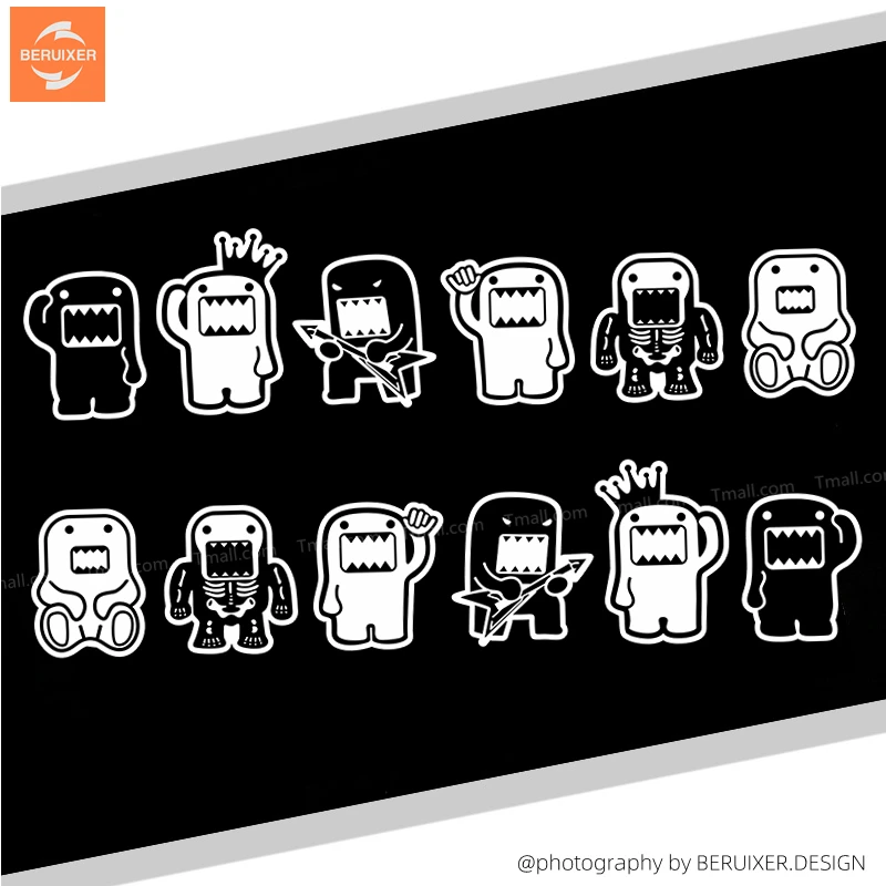 JDM日系改装车贴DOMO君卡通反光卡通贴纸前后保险杠划痕装饰贴花