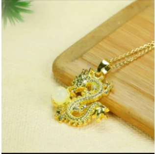 精品镶嵌和田玉祥龙挂件