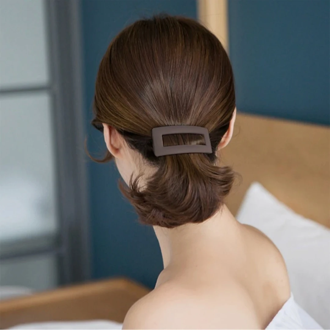 网红简约气质磨砂质感发夹女后脑勺弹簧夹发卡夏季百搭优雅头发夹