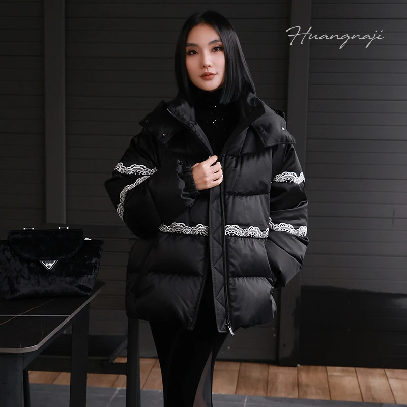 【妙妙精选】HUANGNAJI幽梦影-冬季保暖连帽桑蚕丝羊毛鹅绒服0987