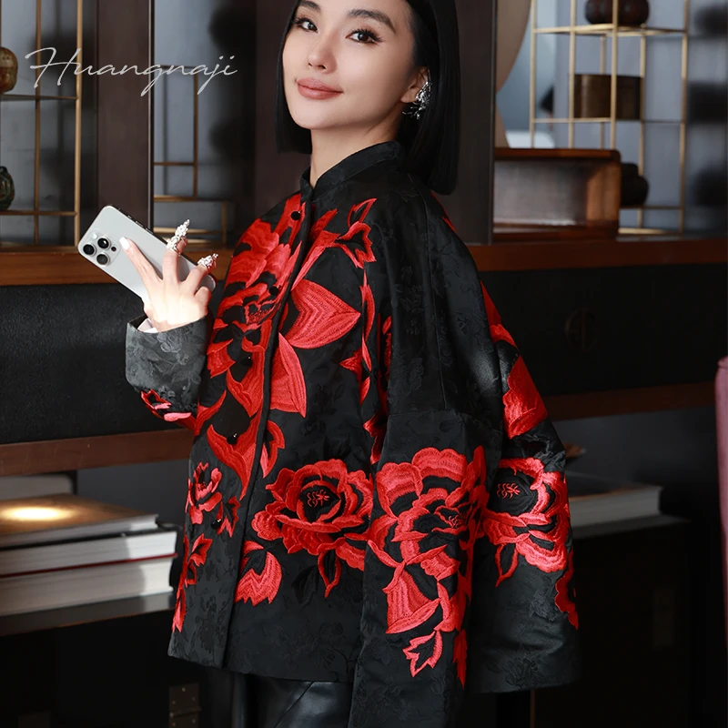 【妙妙精选】HUANGNAJI国色天香-中式时尚气质刺绣上衣外套97079