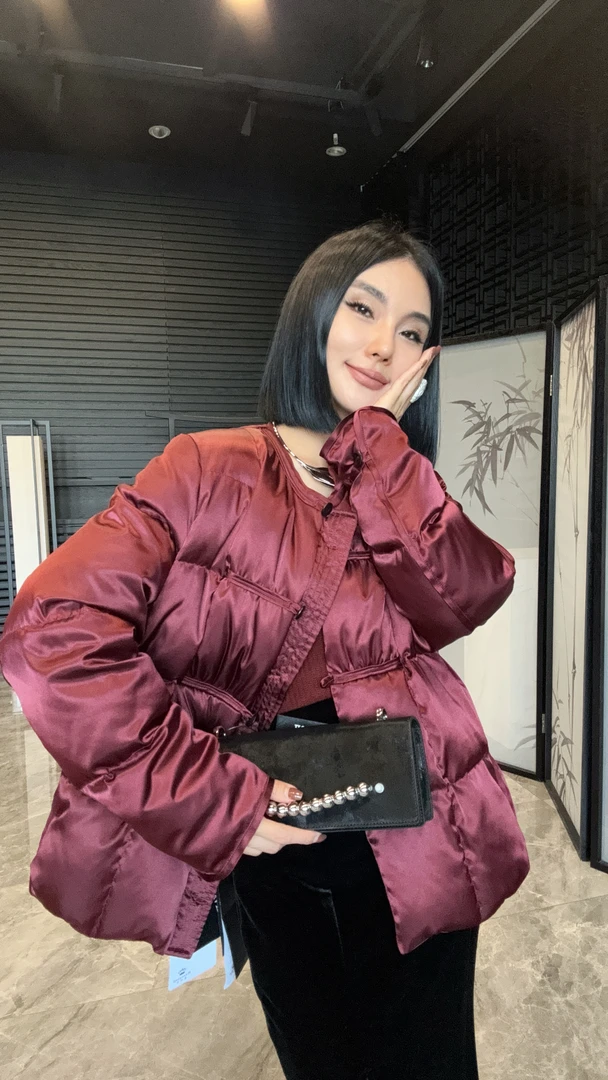 【妙妙精选】HUANGNAJI中式盘扣时尚休闲百搭短款鹅绒外套88189