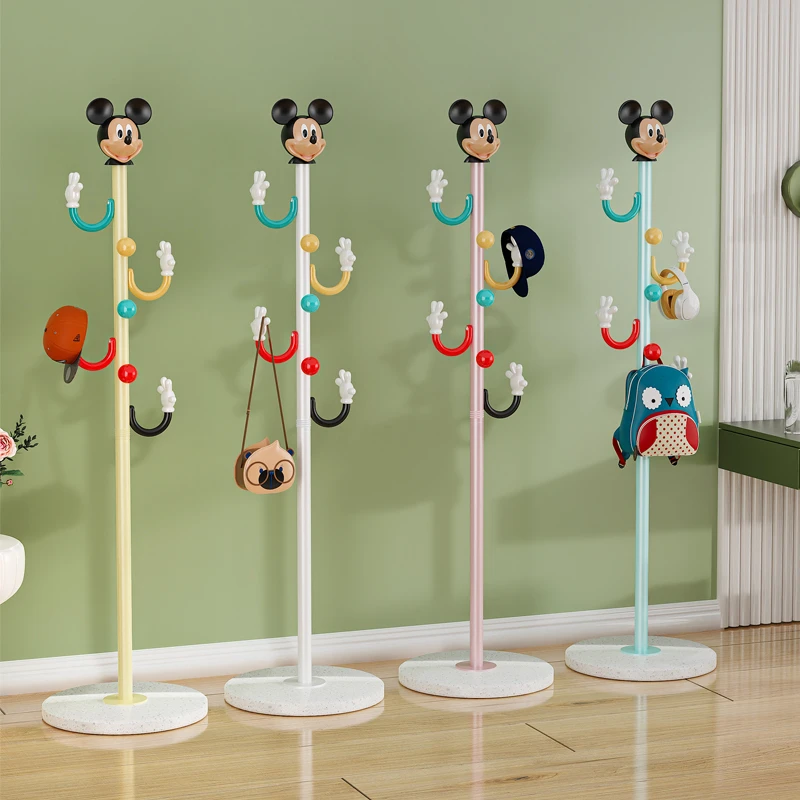 多功能卡通儿童衣架落地卧室挂衣架简约立式现代家用多巴胺衣帽架