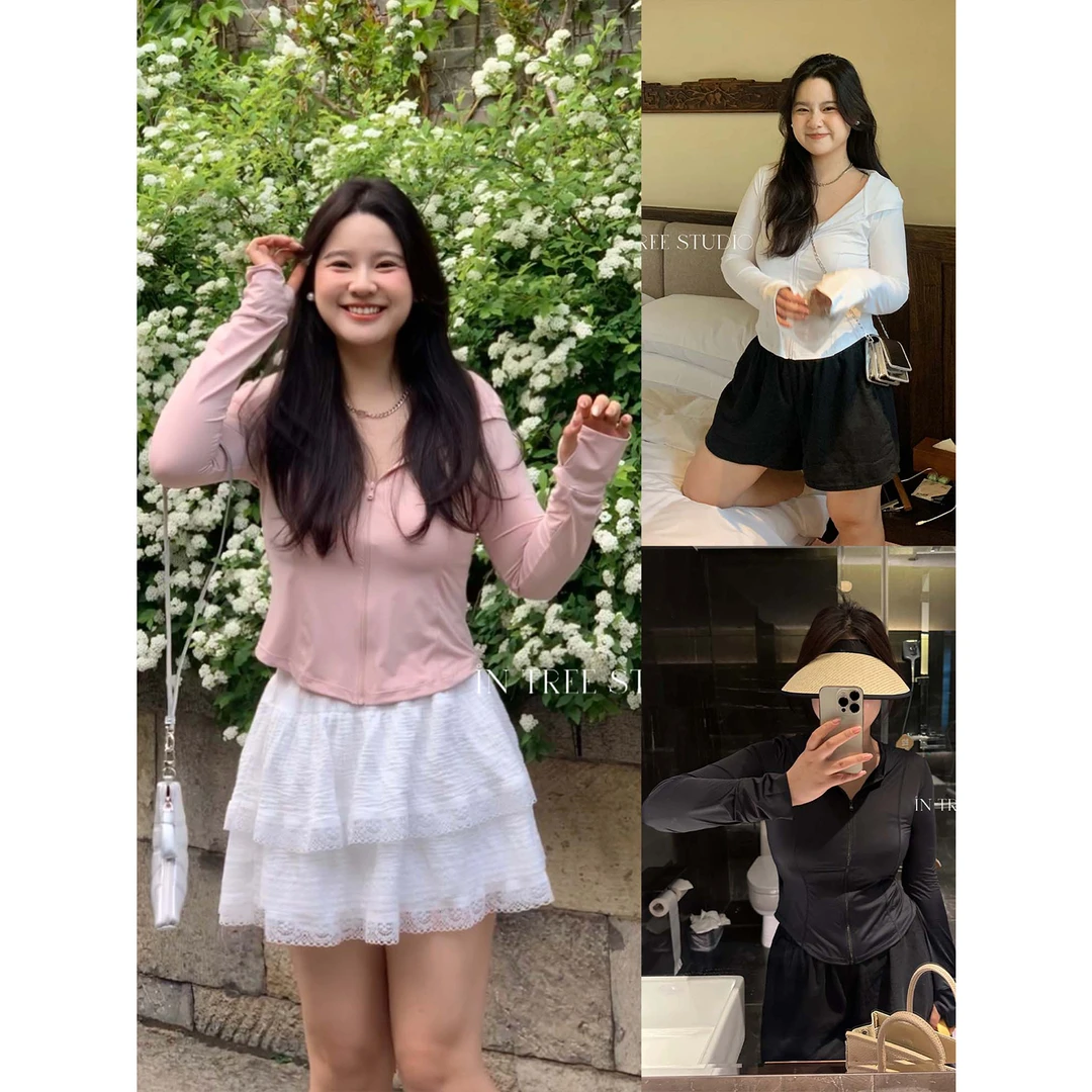 张桶桶QC【凉感防晒】显瘦修身凉感防晒服长袖夏季百搭 ST68396