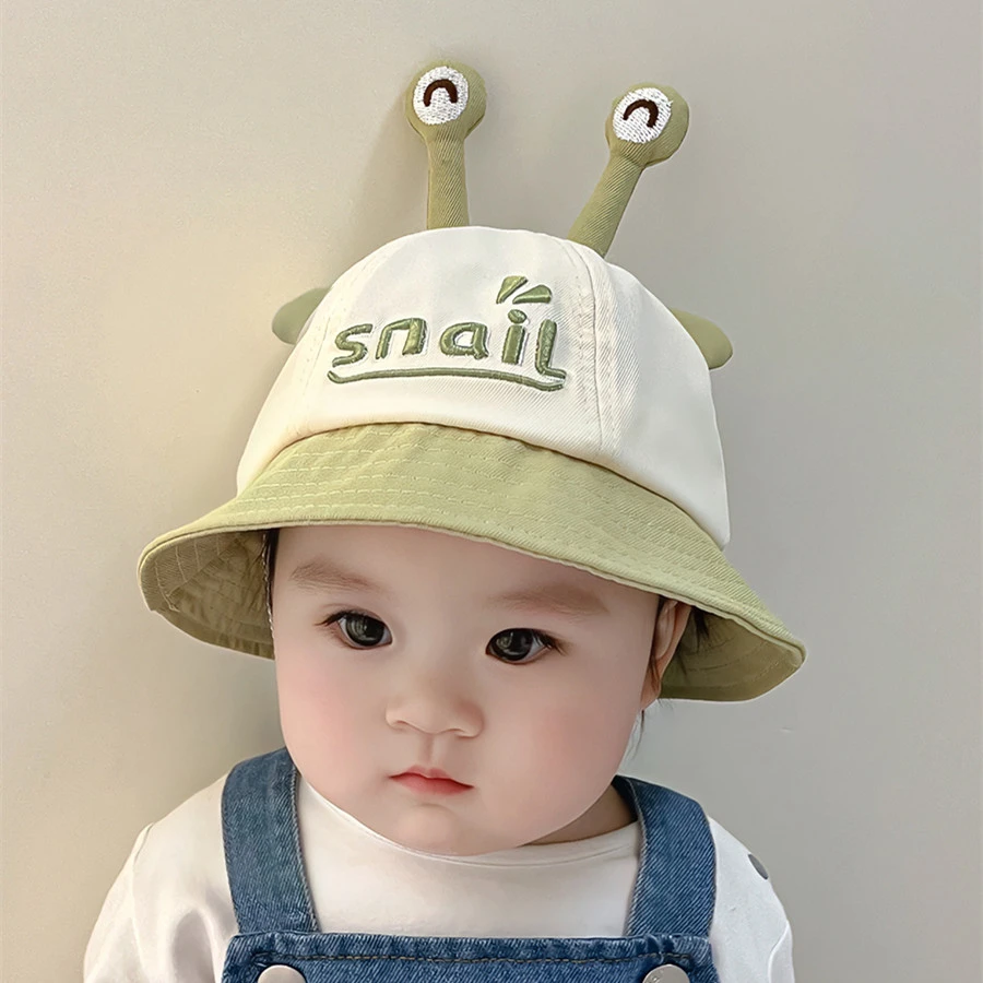 宝宝帽子春秋薄款可爱超萌婴儿遮阳渔夫帽小触角男女童防晒盆帽夏