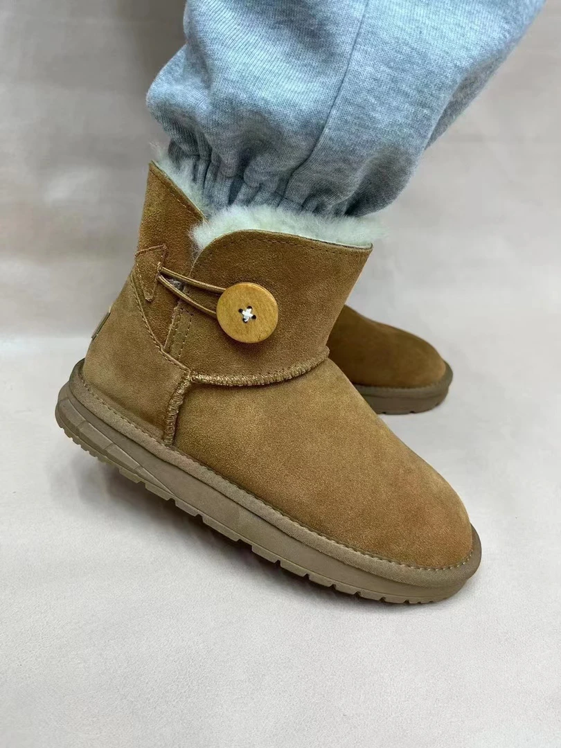 【侧扣】侧扣时尚雪地靴女低帮防滑加厚保暖冬