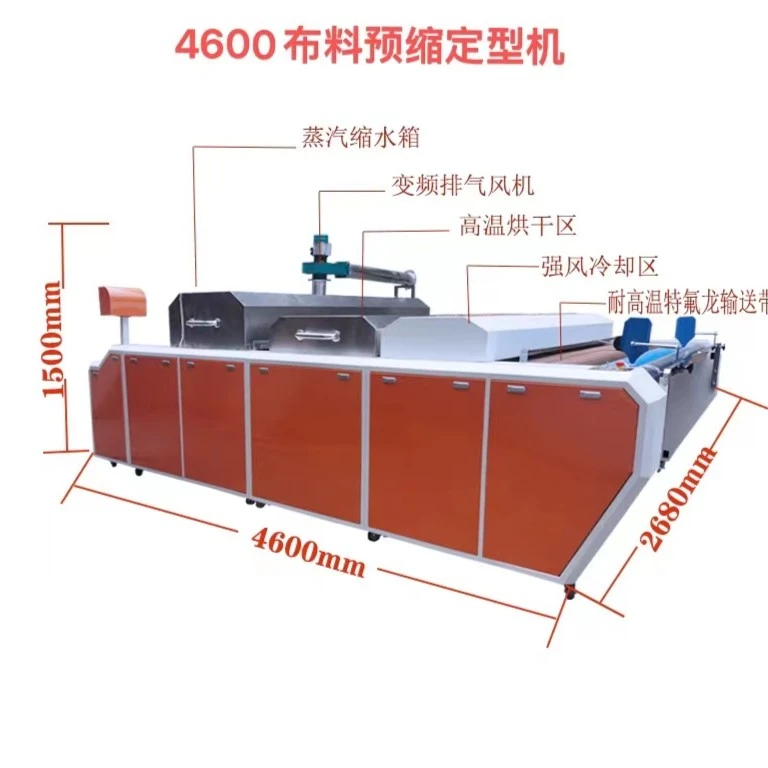 依可邦全自动大型网带缩水机蒸汽预缩定型机面料缩水机无张力松布