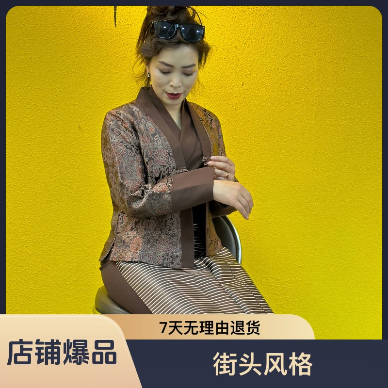 2023新款藏式藏装女士三件套服装网红气质时尚休闲修身日常中式