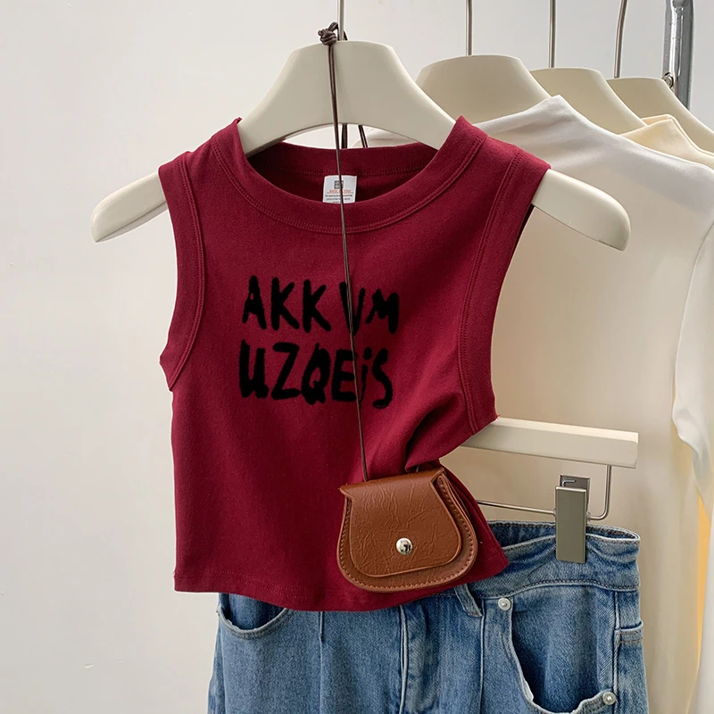 亲肤无袖背心女童夏季潮流新款洋气儿童宝宝卡通印花圆领上衣外穿