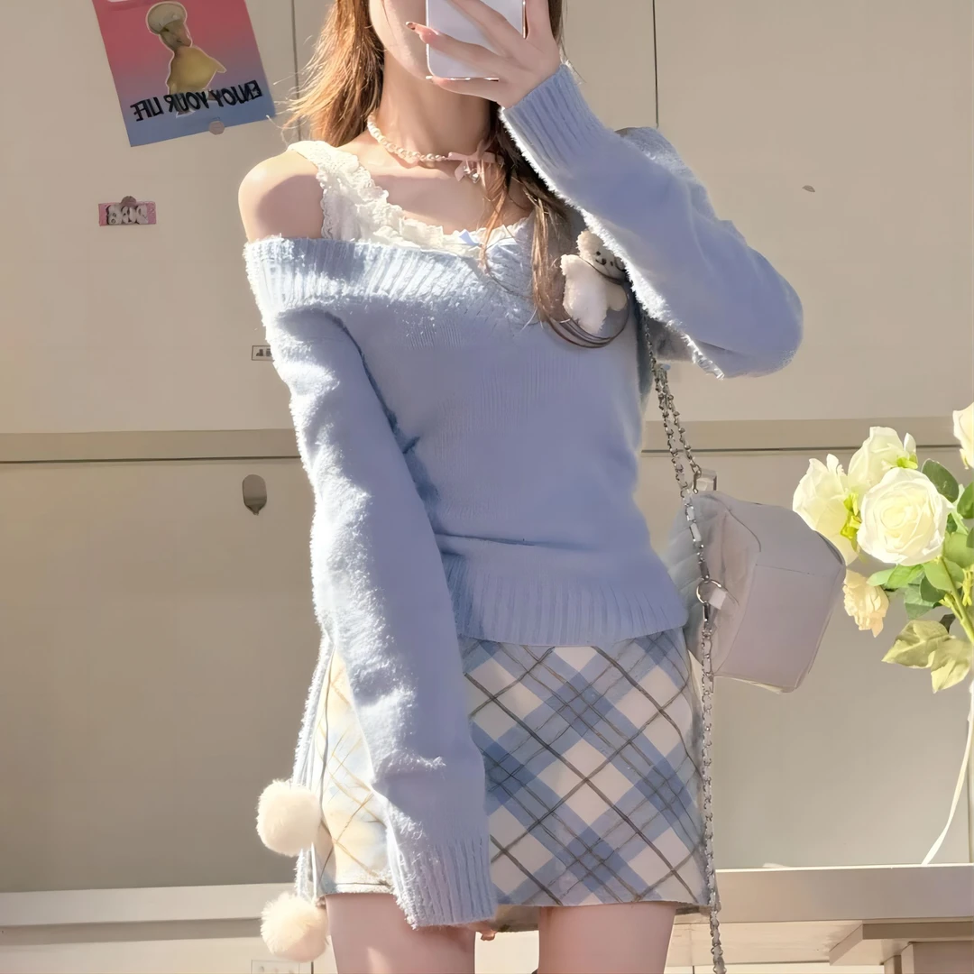 【贝蒂】胖mm女装毛呢半身裙女2024秋冬开叉包臀格纹中长款a字裙