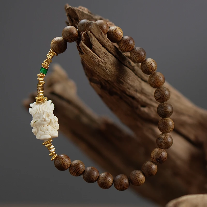 【鹿灵】猛犸牙鹿灵单圈简约百搭国风手串