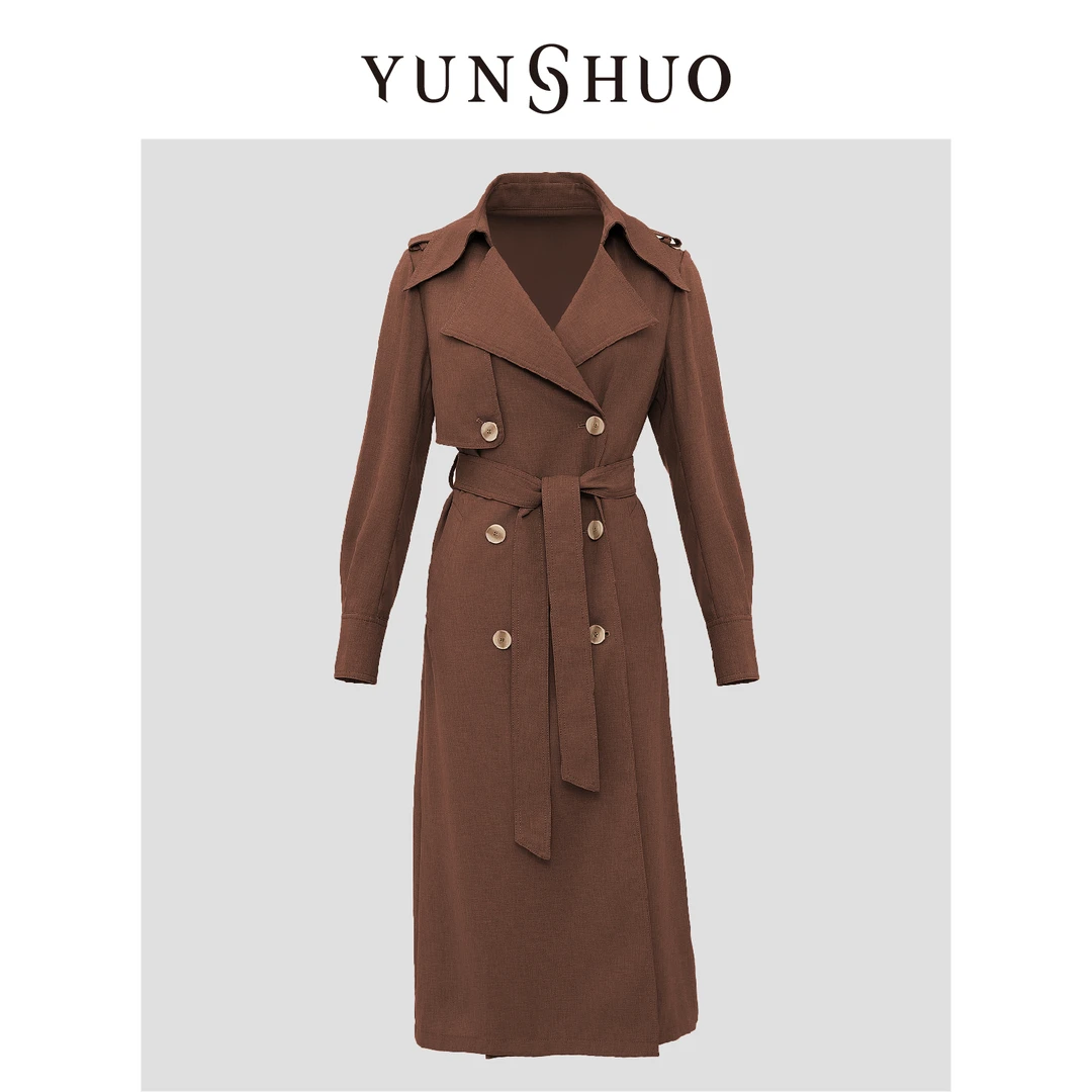 【雅丹风】允硕2024秋季新品时尚百搭气质简约显瘦长款风衣469105