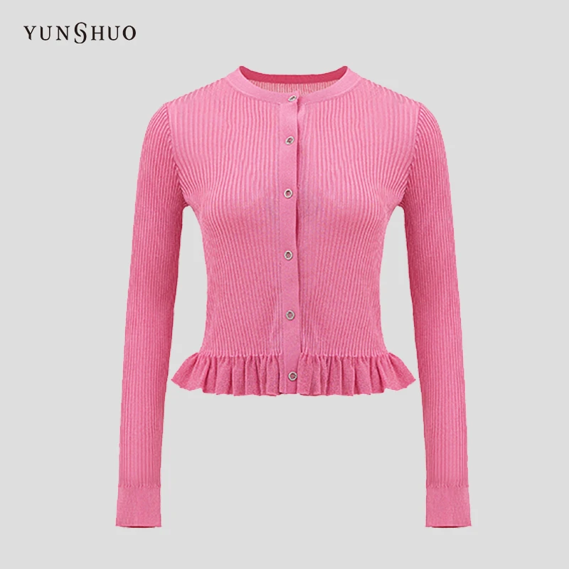 YUNSHUO     轻奢百搭修身辣妹上衣针织开衫     729246