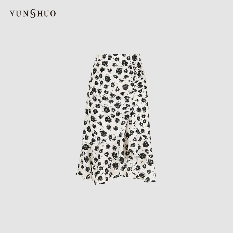 YUNSHUO气质女人 提花鱼尾半裙 226202