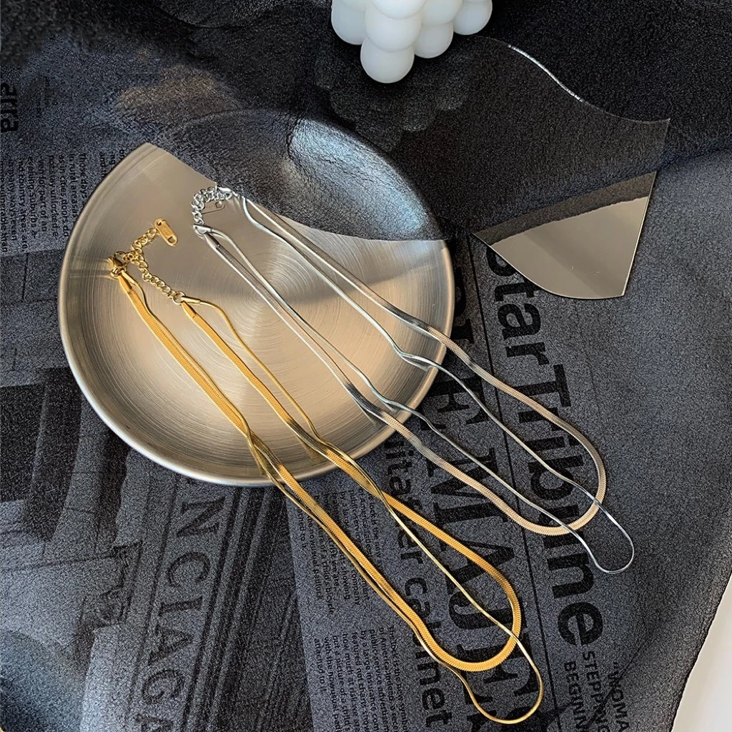 Kvdifala/卡帝法拉 钛钢项链 2529双层叠戴钛钢不掉色蛇骨项链