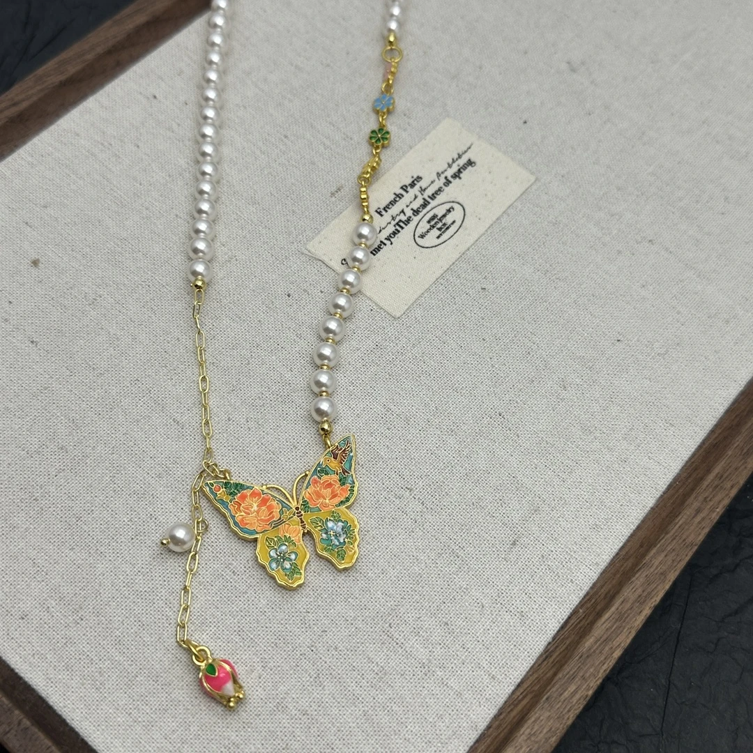 Kvdifala/卡帝法拉 铜合金项链 2474手工时尚百搭复古古风彩色