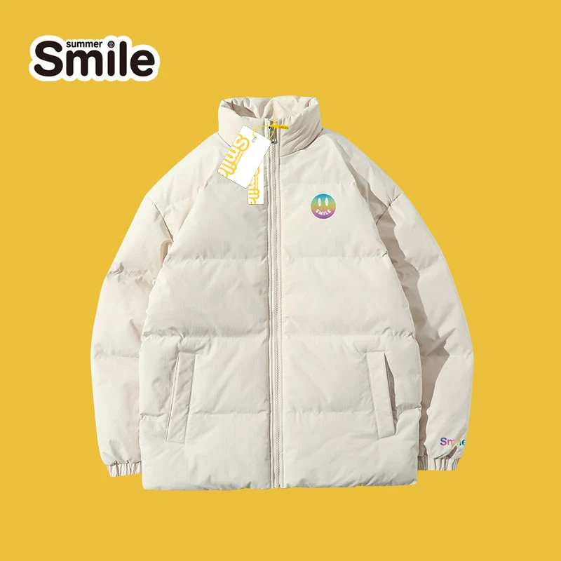 【商场同款】 smile笑脸棉衣2022大码男女同款秋冬宽松加厚棉袄