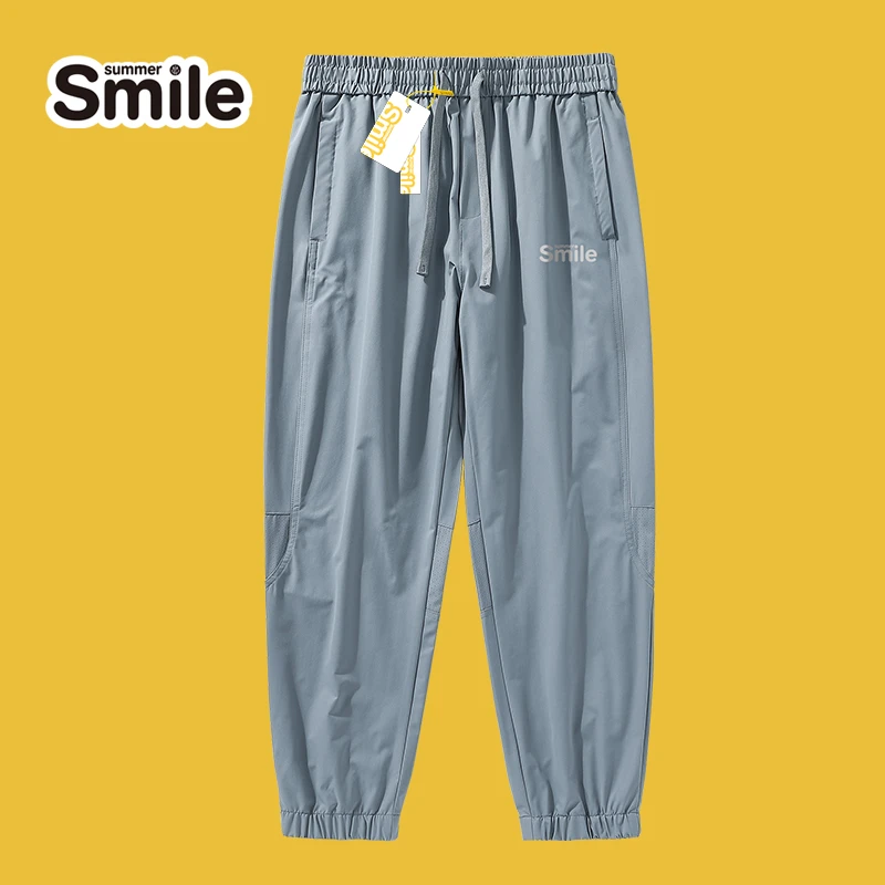 smile户外运动裤男夏季速干潮牌ins休闲长裤百搭宽松痞帅束脚裤