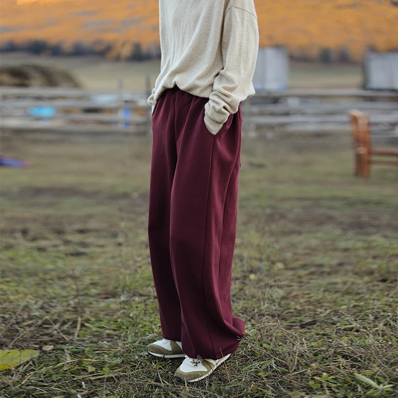绽放869朵天菜加绒卫裤新疆长绒棉脚口松紧简约百搭休闲气球裤女