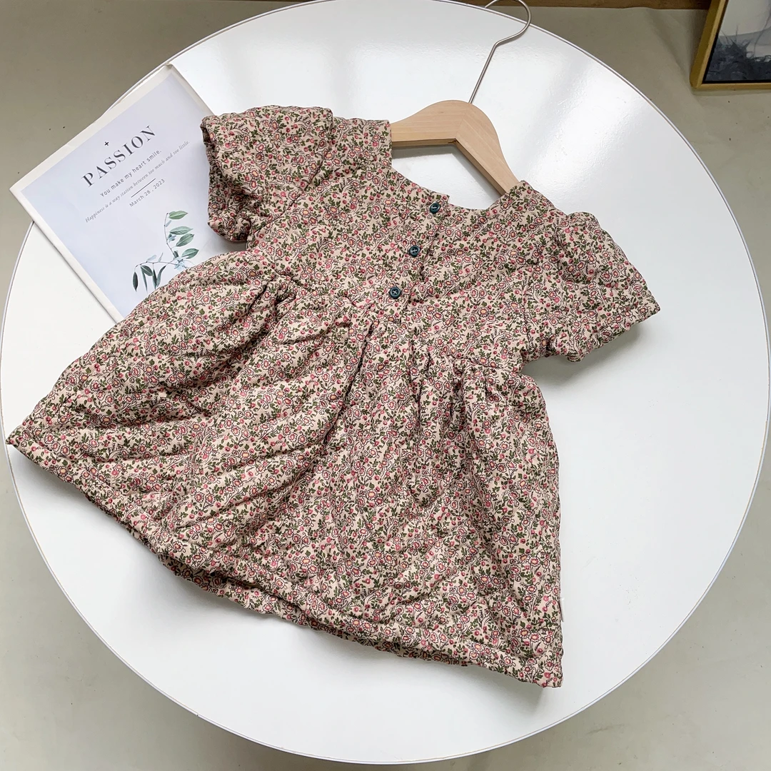 N7004 秋冬儿童洋气时尚出游穿搭棉连衣裙M8080