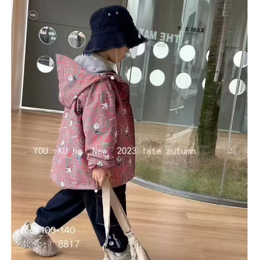 N5063儿童萌娃穿搭儿童外套秋冬款奥特曼派克服两件套8817