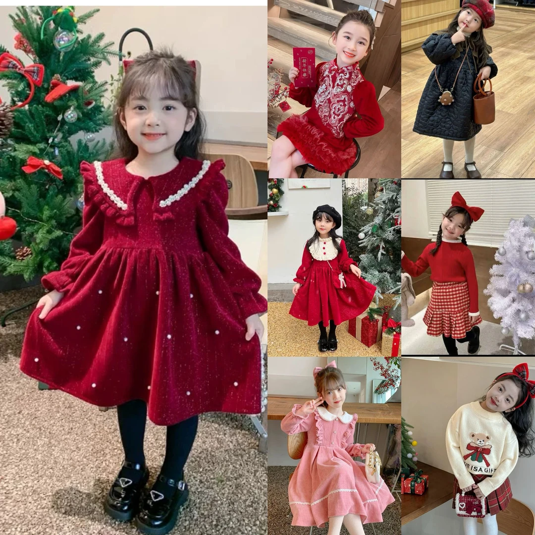N7090春秋款儿童洋气时尚国风加绒旗袍裙DXR112503