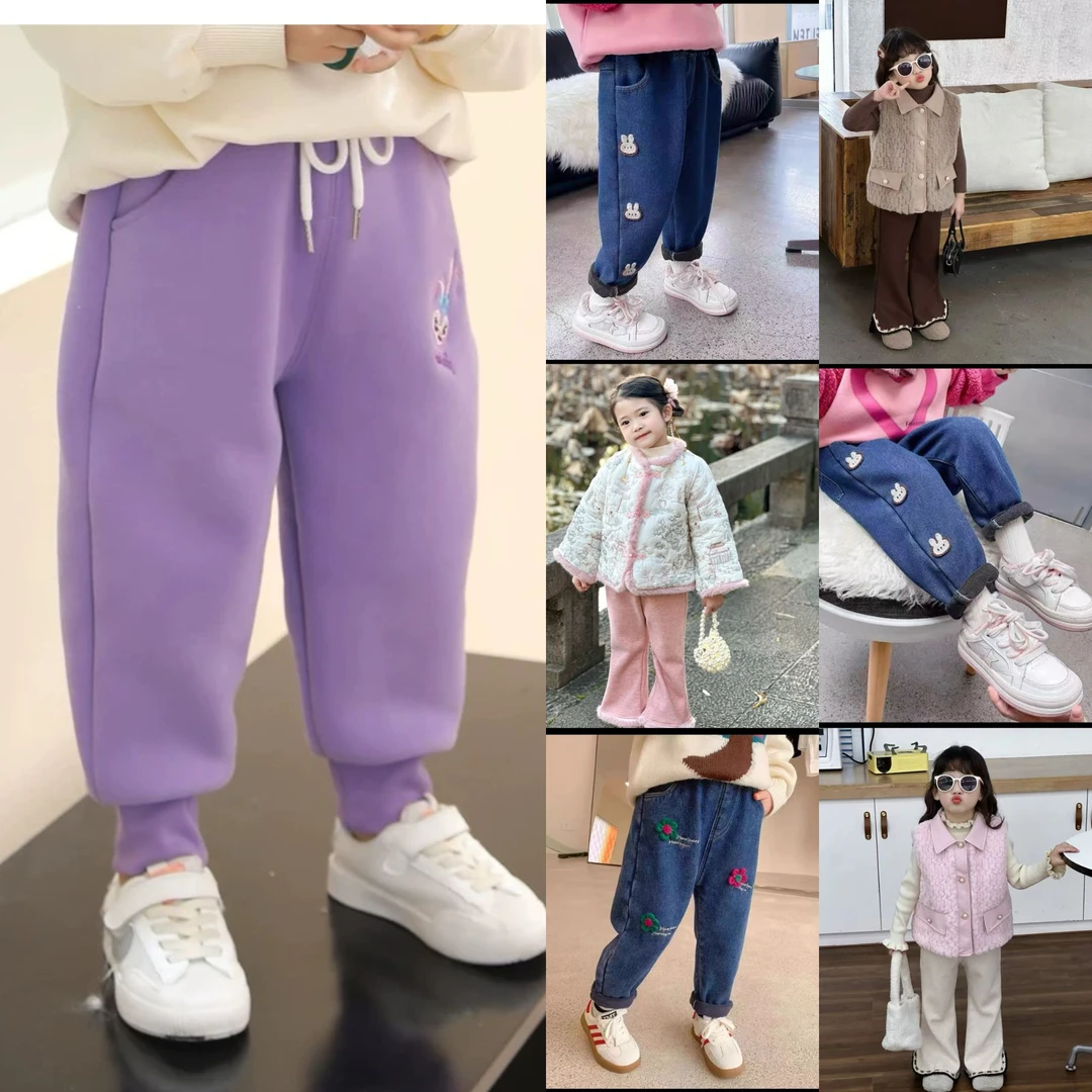 N7094儿童冬款季休闲洋气时尚韩版加绒喇叭裤BNR91401