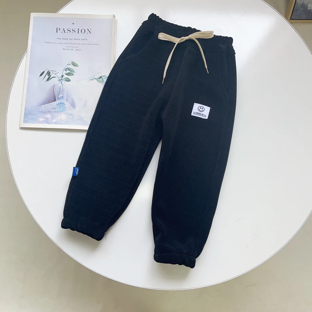 N6058儿童冬款季休闲时尚潮款微笑加绒休闲裤A2740