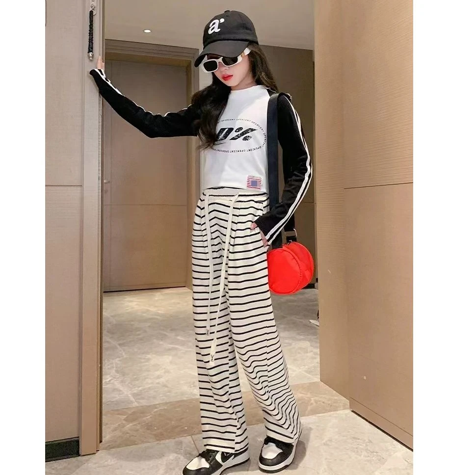 N3845儿童春夏韩版出游穿搭洋气  儿童 百搭 插肩袖长袖T恤XH2002