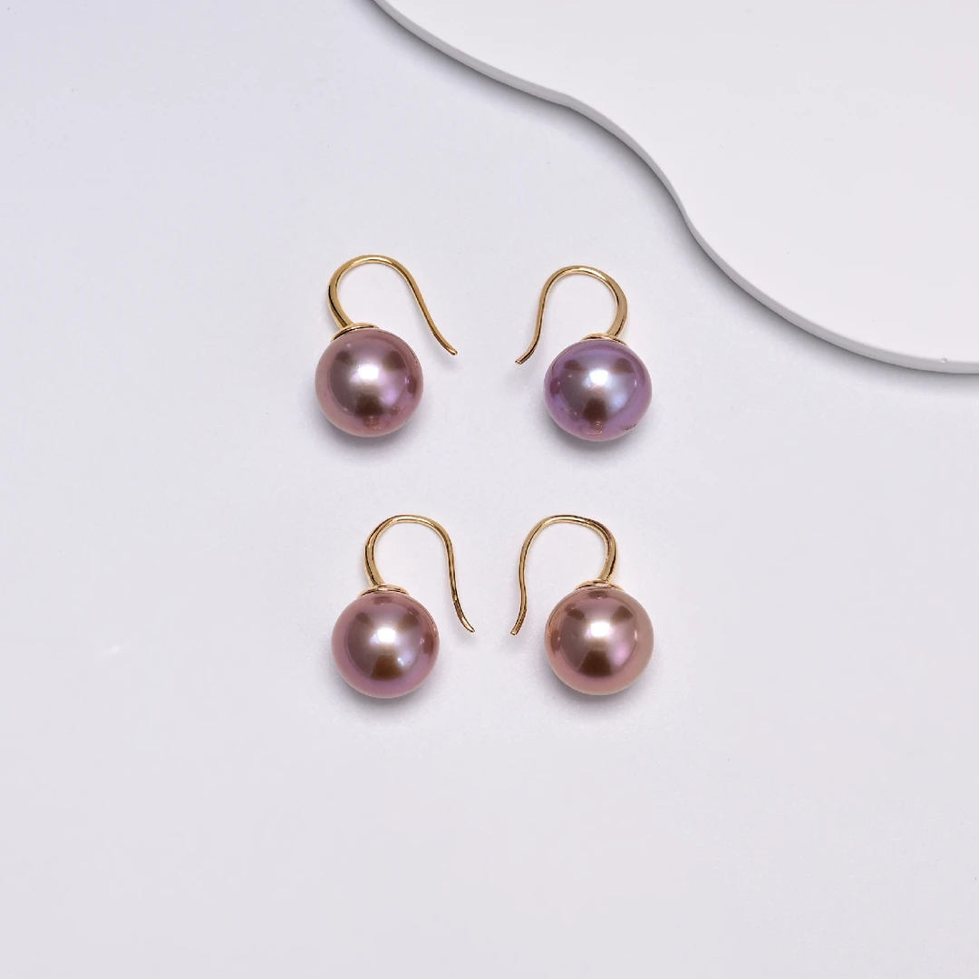 【云上叙】 V0948-P-S925银淡水珍珠耳钩-多样性发一件-12mm（商城）