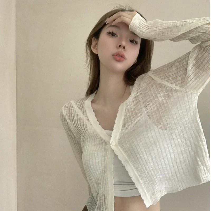 防晒衣吊带裙外搭罩衫夏季针织开衫薄款女披肩冰丝小坎肩仙气外套
